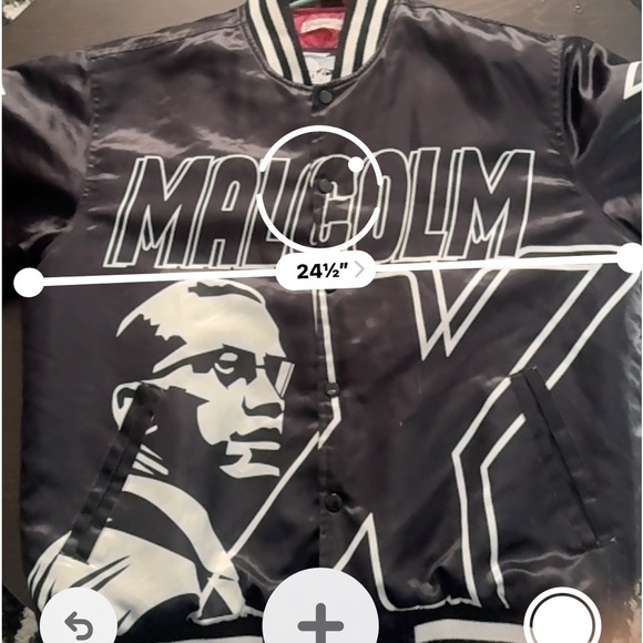 HEADGEAR CLASSICS - MALCOLM X POWER SATIN LONG SLEEVE BLACK AND WHITE JACKET - Picture 10 of 11